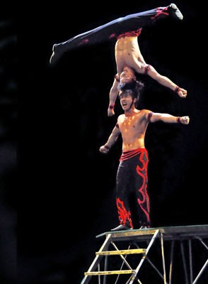 A circus performance by brothers Quoc Co and Quoc Nghiep A circus performance by brothers Quoc Co and Quoc Nghiep